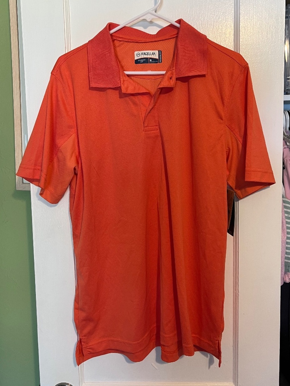 Magellan Outdoors Orange Short-Sleeve Polo Shirt Size Medium